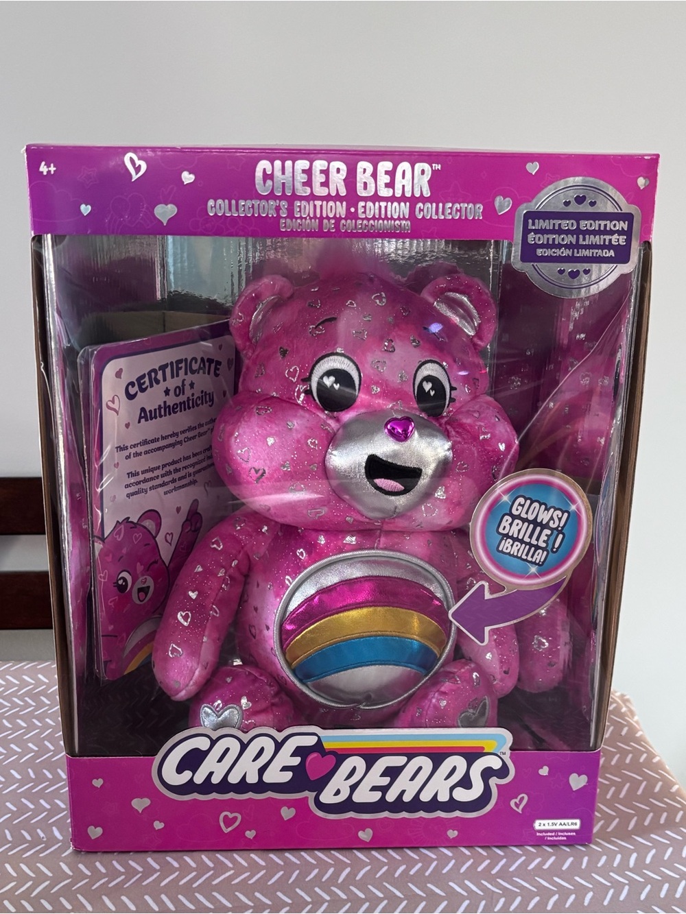 Care Bears Cheer Bear Collector's Limited Edition Glows! | 2024 Pink | Brand New